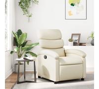 vidaXL Sillón reclinable de piel sintética color crema