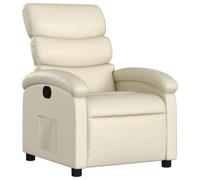 vidaXL Sillón reclinable de piel sintética color crema