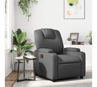 vidaXL Sillón reclinable de piel sintética gris
