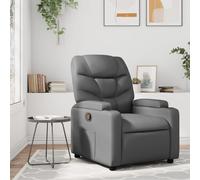 vidaXL Sillón reclinable de piel sintética gris