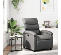 Sillón Reclinable De Piel Sintética Gris Vidaxl