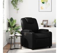 vidaXL Sillón reclinable de piel sintética negra