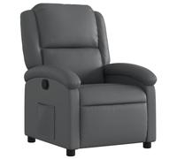 vidaXL Sillón reclinable de piel sintética negra Multicolor Gris