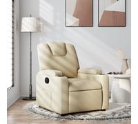 vidaXL Sillón reclinable de tela color crema