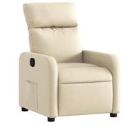 vidaXL Sillón reclinable de Tela Crema