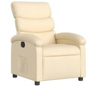vidaXL Sillón reclinable con reposabrazos y respaldo, ajustable para salón y oficina, crema