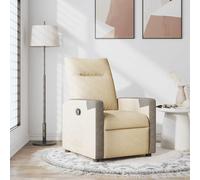vidaXL Sillón reclinable de tela crema