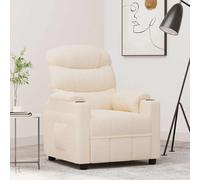 Sillón de relax vidaXL, color crema, tapizado en tela