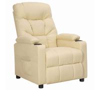 Sillón de relax vidaXL, color crema, tapizado en tela