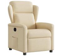 vidaXL Sillón reclinable de tela crema