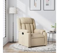 vidaXL Sillón reclinable de tela crema