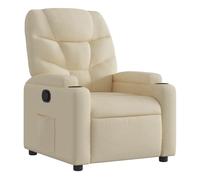 vidaXL Sillón reclinable Relax para salón con respaldo y reposabrazos, tela crema