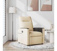vidaXL Sillón reclinable de tela crema, silla reclinable, sillón reclinable para ancianos, sillón de sofá, sillón, sillón reclinable para TV