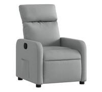 vidaXL Sillón reclinable de relax con respaldo y reposabrazos, asiento ajustable, tela gris claro