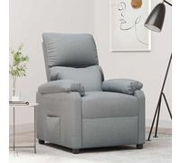 vidaXL Sillón reclinable de tela gris claro