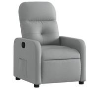 vidaXL Sillón reclinable de tela Gris claro, Gris oscuro, Negro Sillon Dormitorio Sillon Comodos Silla Relax Sillón Sofá Light gray
