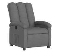 vidaXL Sillón reclinable de tela – Relax, cómodo – Gris claro / Gris oscuro / Negro