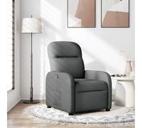 vidaXL Sillón reclinable de tela gris oscuro