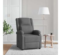 vidaXL Sillón reclinable de tela gris oscuro
