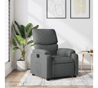 vidaXL Sillón reclinable de tela gris oscuro