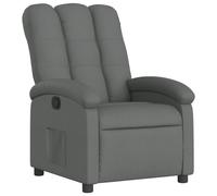 vidaXL Sillón reclinable de tela – Relax, cómodo – Gris claro / Gris oscuro / Negro