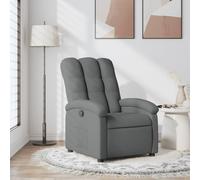 vidaXL Sillón reclinable de tela – Relax, cómodo – Gris claro / Gris oscuro / Negro