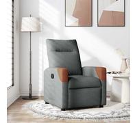 vidaXL Sillón reclinable de tela gris oscuro