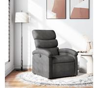 vidaXL Sillón reclinable de tela gris oscuro