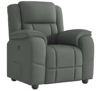 vidaXL Sillón reclinable de tela gris oscuro para ancianos y TV