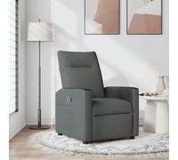 vidaXL Sillón reclinable de tela gris oscuro