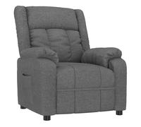 Vidaxl sillón reclinable de tela gris oscuro