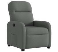 vidaXL Sillón reclinable de tela gris oscuro