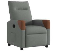vidaXL Sillón reclinable de tela gris oscuro