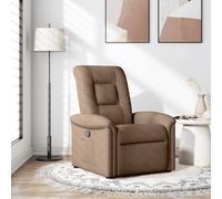vidaXL Sillón reclinable de tela marrón