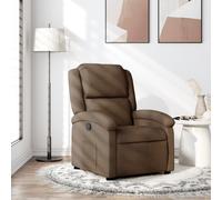 Vidaxl sillón reclinable de tela marrón