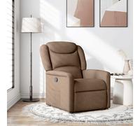 vidaXL Sillón reclinable de tela marrón