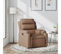 vidaXL Sillón reclinable de tela marrón