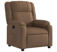 vidaXL Sillón reclinable – Reposabrazos y respaldo, asiento ajustable para ancianos – Tela marrón