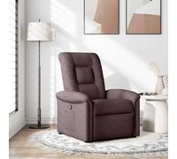 vidaXL Sillón reclinable de tela marrón oscuro