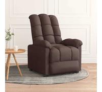vidaXL Sillón reclinable de tela marrón oscuro