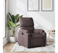vidaXL Sillón reclinable de tela marrón oscuro