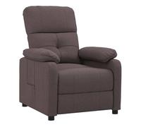 vidaXL Sillón reclinable de tela marrón oscuro