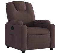 vidaXL Sillón reclinable con respaldo y reposabrazos, tela marrón oscuro