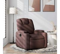 vidaXL Sillón reclinable con respaldo y reposabrazos, tela marrón oscuro
