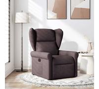 vidaXL Sillón reclinable de tela marrón oscuro