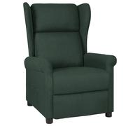 Vidaxl Sillón Reclinable De Tela Verde Oscuro