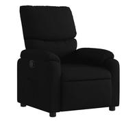 vidaXL Sillón reclinable de tela con respaldo y reposabrazos Negro