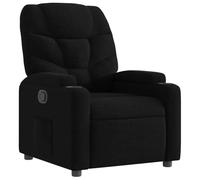 vidaXL Sillón reclinable para televisión con respaldo y reposabrazos Tela Negro
