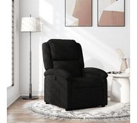 vidaXL Sillón reclinable de tela con respaldo y reposabrazos – Negro