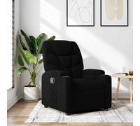 vidaXL Sillón reclinable para televisión con respaldo y reposabrazos Tela Negro